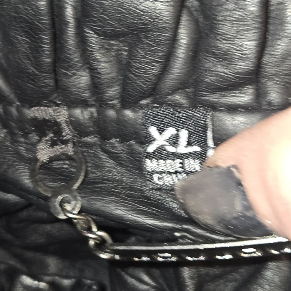 Jou Jou Kids Black Leather Jacket with Ruffle Detail